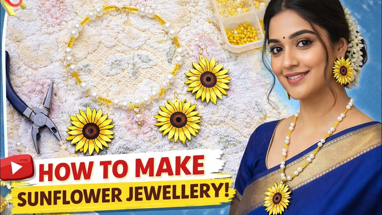 Super easy and attractive Sunflower jewellery set making