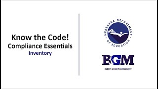 Inventory- Know the Code: Compliance Essentials