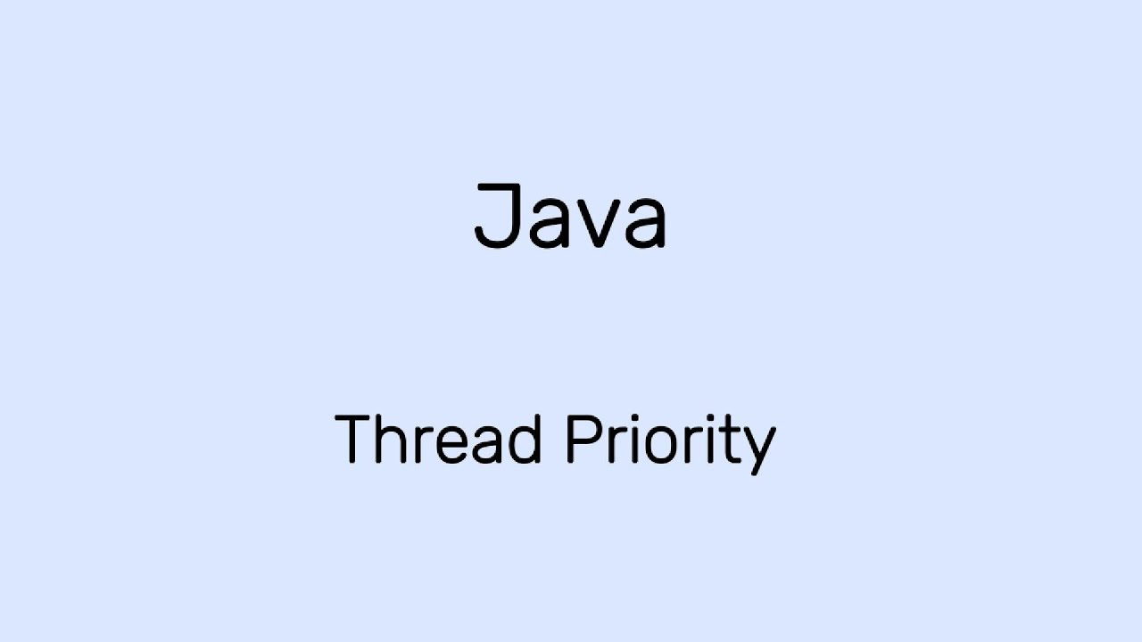 Thread priority in Java - YouTube