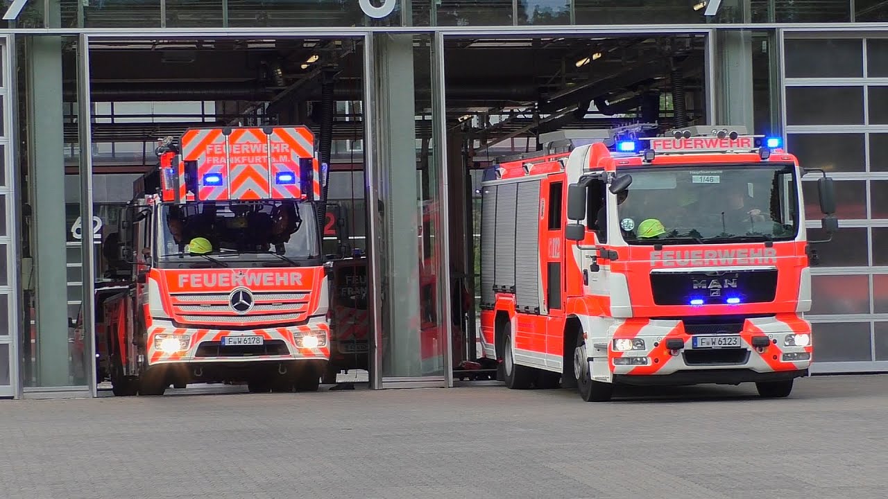 Polizei, Rettungsdienst und Feuerwehr nach einsatzen in Frankfurt Am Main
