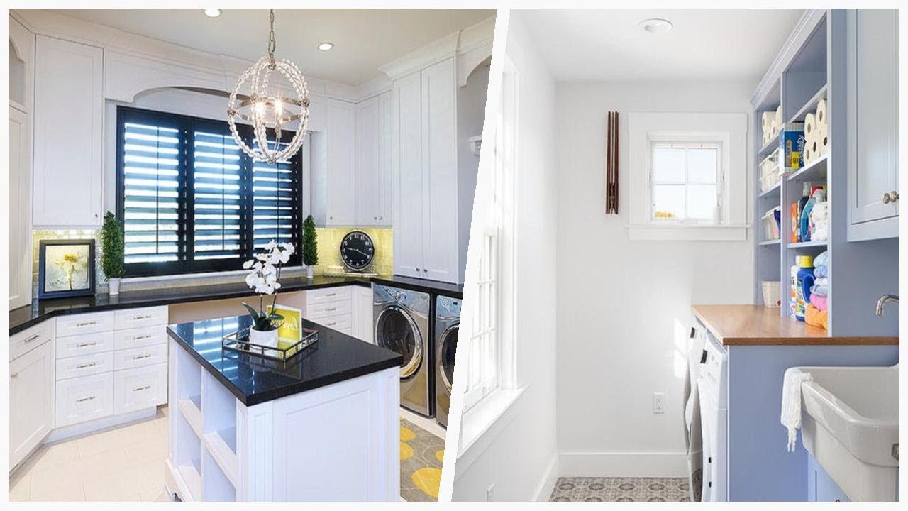 75 Transitional Laundry Room With A Side-by-side Washer/dryer Design ...