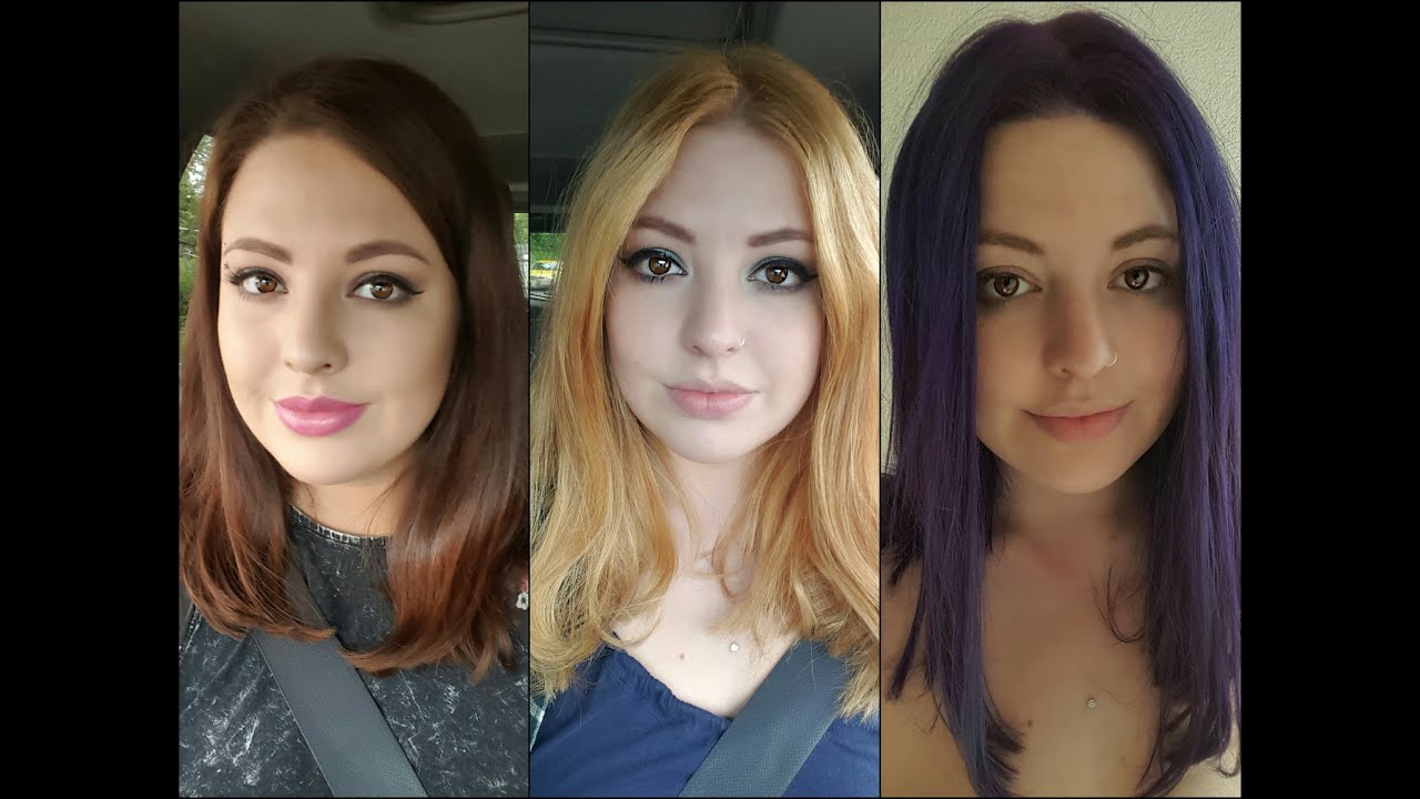 Haare färben ⡠von braun zu blond zu lila i candyland make up ... Lila und braun