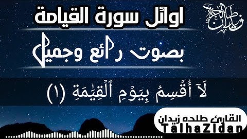 اوائل سورة القيامة||بصوت ما سمعت من قبل||القارئ طلحه زيدان