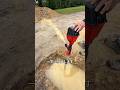 溜まった水、一気に排出します