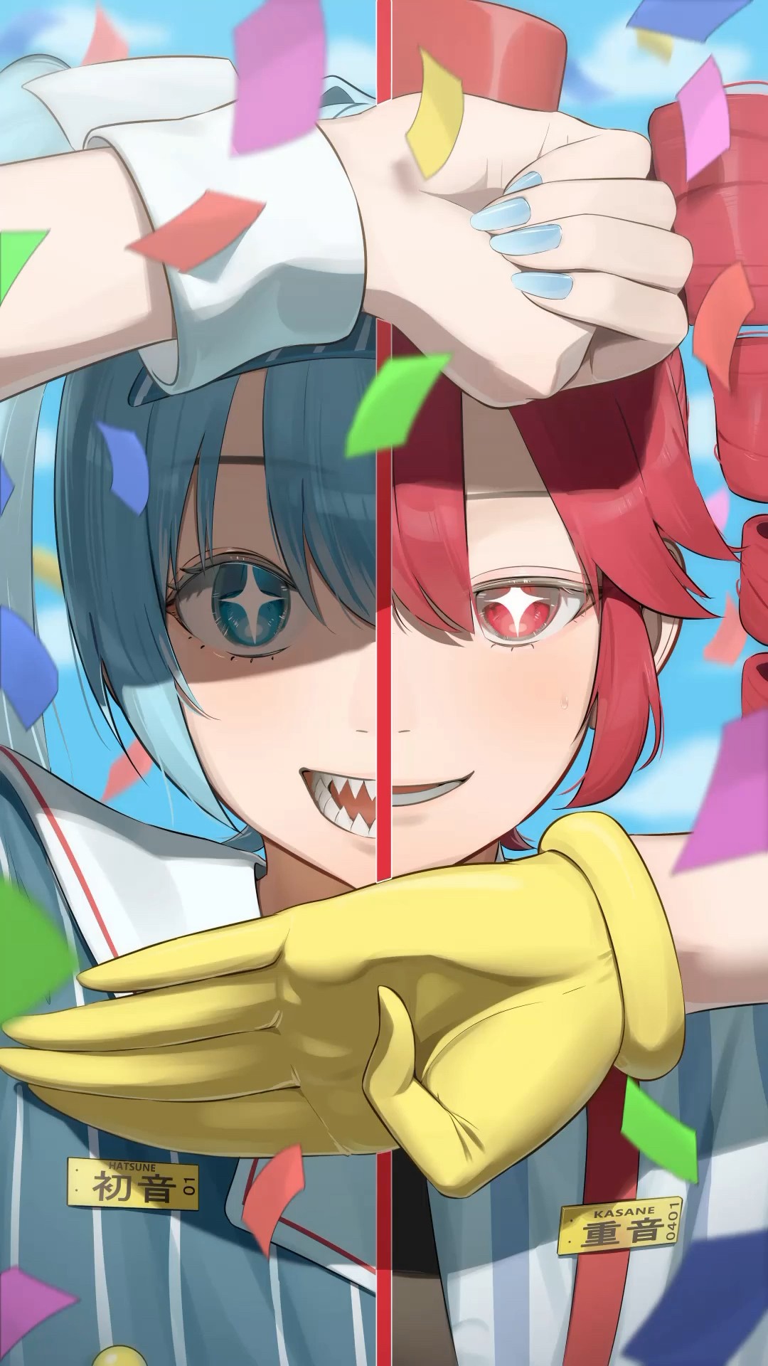 ミクテトとメズマライザーする#初音ミク #重音テト #イラスト