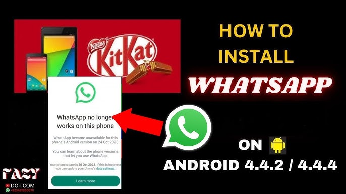 How To Download WhatsApp On Android 4.1 To 4.4.4 - YouTube