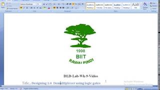 DLD LAB Wk 9 Video 1