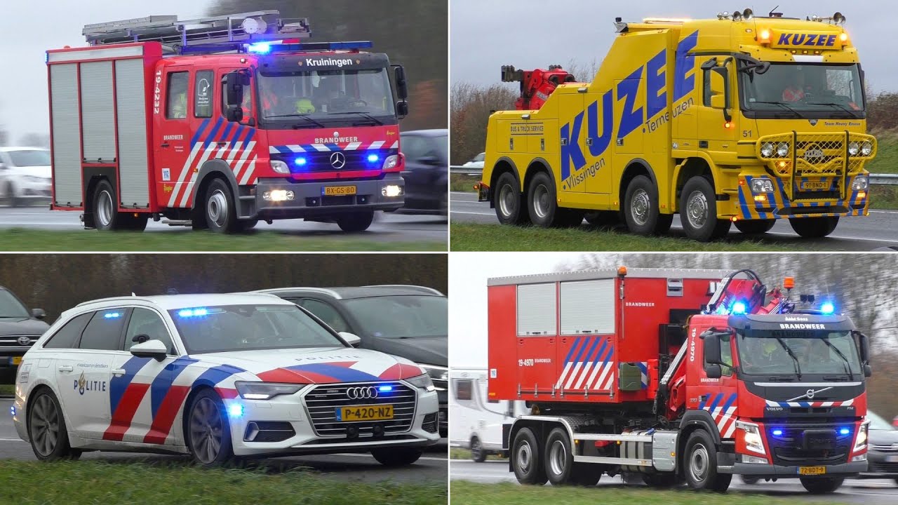 [Middel HV] Vele Hulpdiensten met spoed onderweg naar ongeval met vrachtwagen op de A58 bij Kapelle!