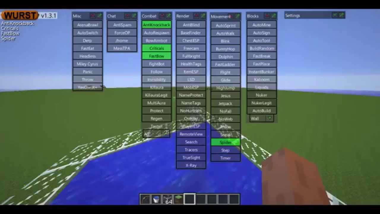 Minecraft Hacks- Demonstração dos melhores Hacked Clients- Minecrat 1.8