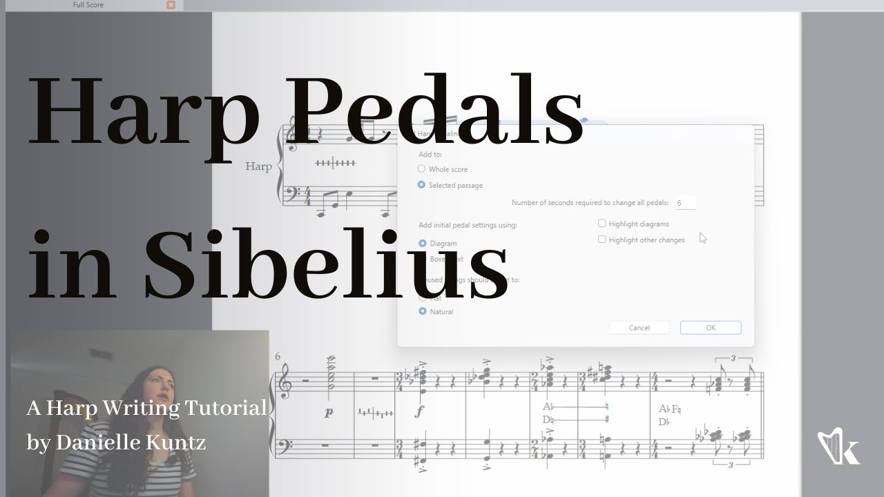 How to Format Harp Pedal Changes in Sibelius