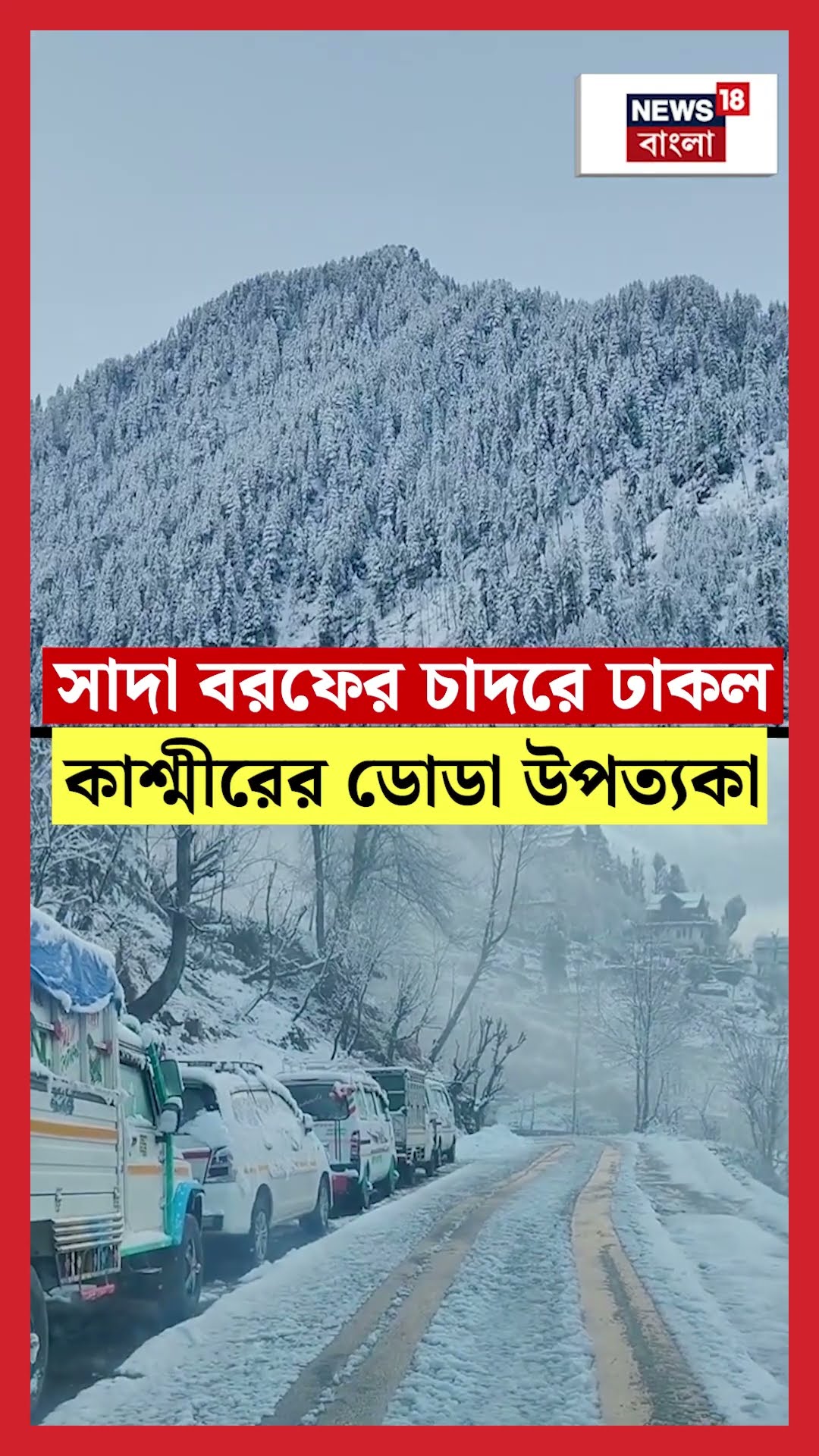 সাদা বরফের চাদরে ঢাকল Kashmir এর Doda উপত্যকা | N18S  #shorts
