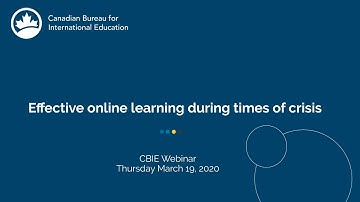Effective online learning during times of crisis