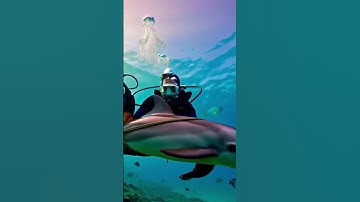 Dolphins are saved by scuba divers