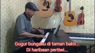 Gugur Bunga - Ismail Marzuki (karaoke lirik) Do= C minor. Live piano karaoke version