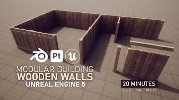 Stylised 3D Modular WOODEN WALL in Blender, Substance and UE5 | 3D Modeling & Texturing | 3D Model