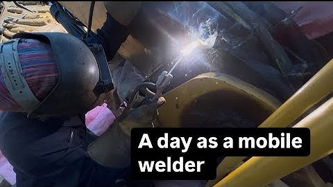 Mobile welding repair. Repaired a cracked log loader boom. 