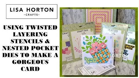 DAWN USES THE TWISTED LAYERING STRIPES STENCILS WITH NESTED POCKETS TO MAKE A FABULOUS CARD.
