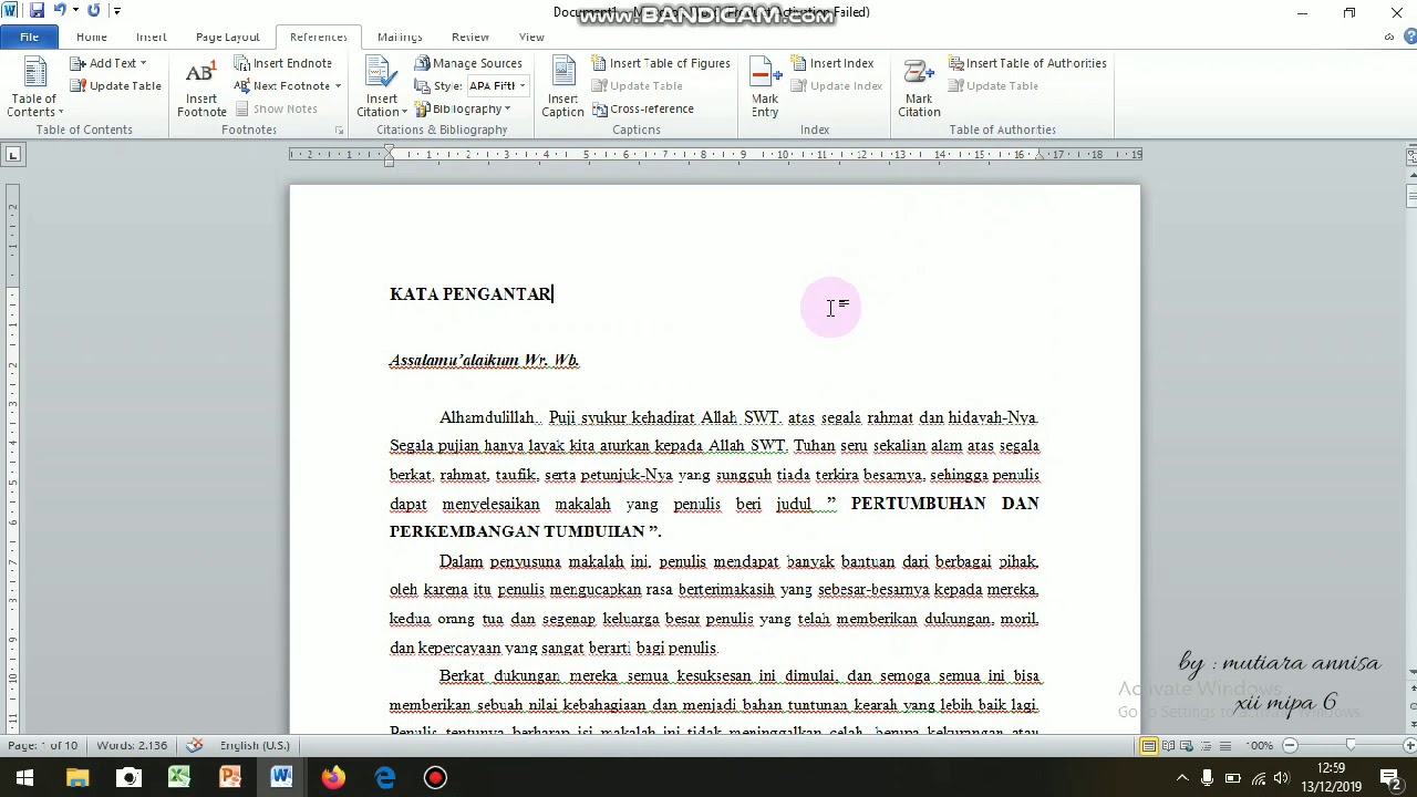 Cara cepat membuat daftar isi dalam ms.word