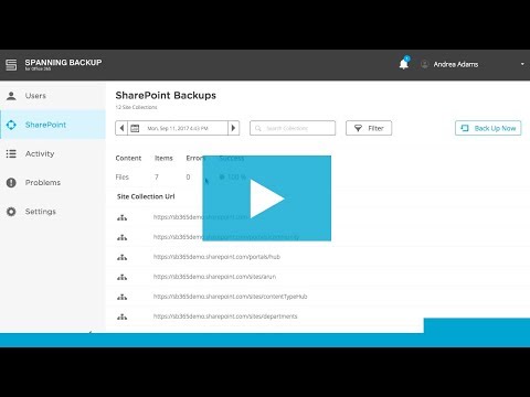 Spanning Backup for Office 365: SharePoint Demo