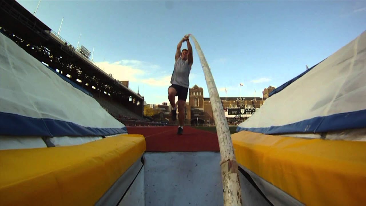 Pole Vaulter Makes Successful Vault with Helmet Cam View YouTube