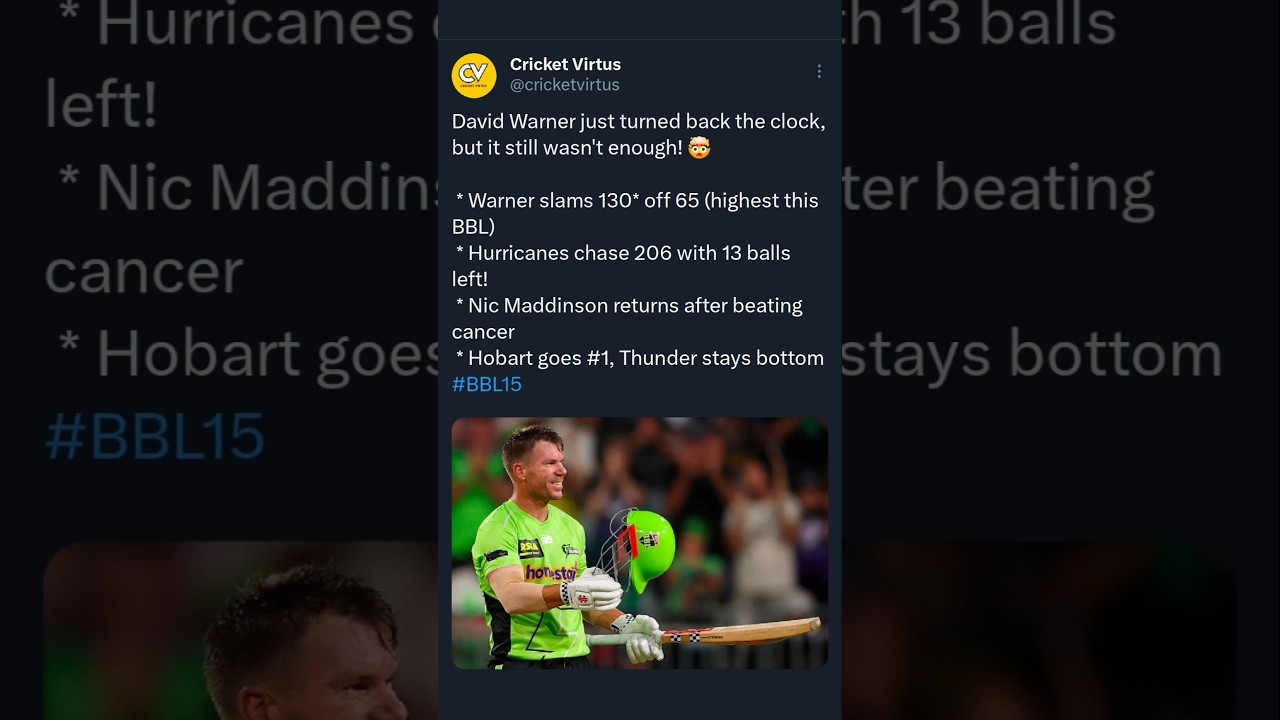 David Warner 130* in a LOSING Cause?! 😱 BBL Drama!