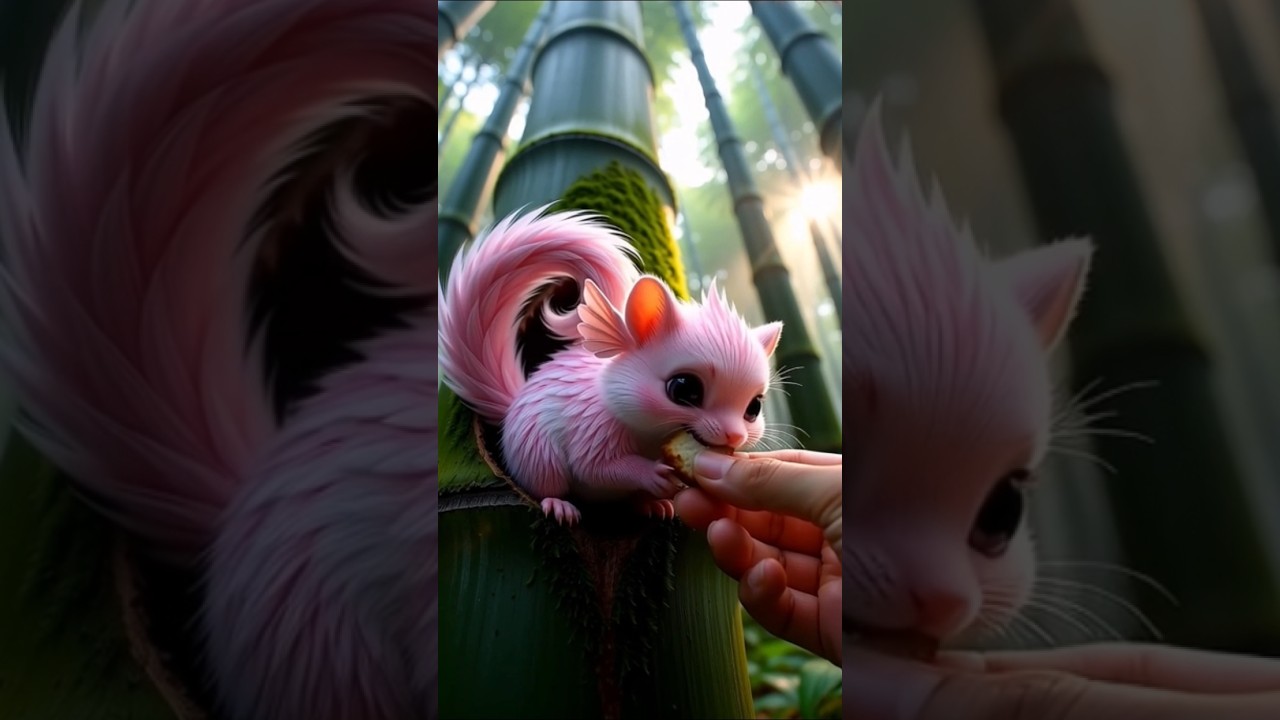 Tiny 1.5-inch Whispertail Spriggle 🌸 Magical Creature POV in Misty Bamboo Grove