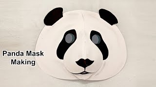 How to make panda mask | animal face mask making | panda paper mask | mask making | paper craft