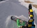 Домбай - спуск на сноуборде.