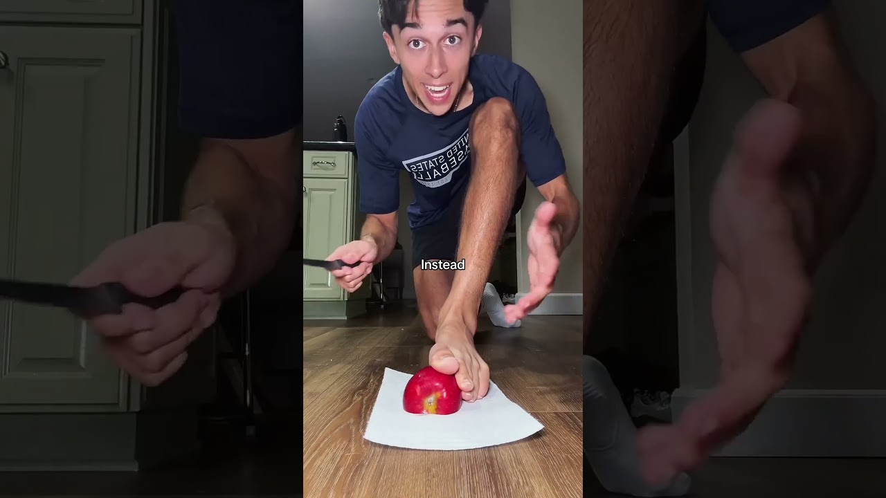Who knew you could cut an apple like this? from @tyler.vitelli #shorts #funny 