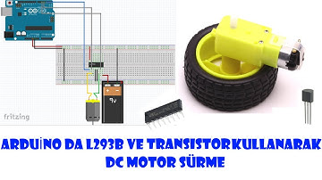 #4- L293B entegresi ve Transistor(BC237) kullanarak Arduino ile fırçalı DC motorları  sürme