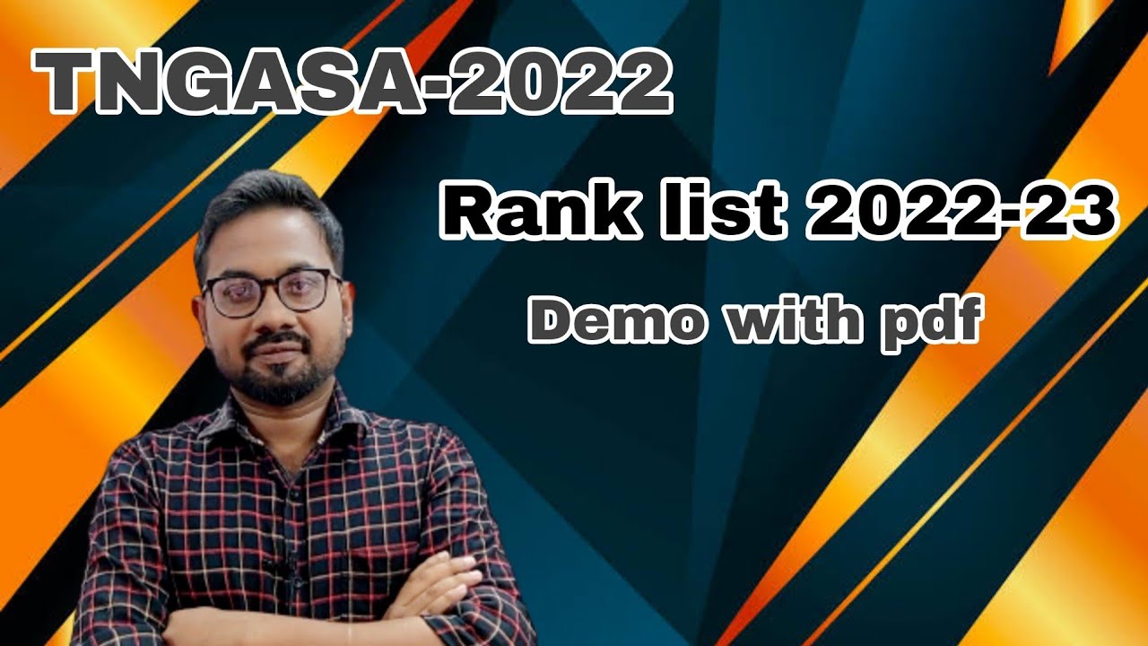 TNGASA-2022 | Rank list 2022-23 | Demo with pdf