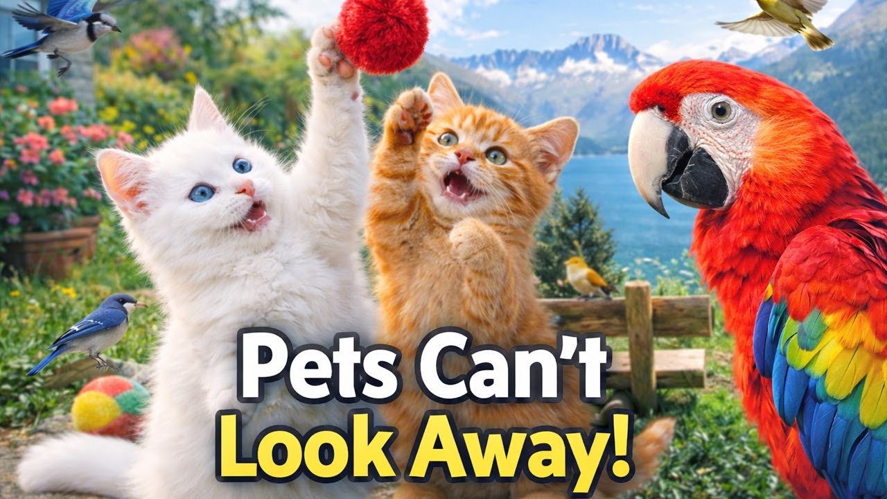 🔥 Cats Can’t Look Away 😺🐦 Giant Birds Paradise | 1.5 HOURS Cat TV 4K HDR