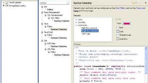 how to change comments font colour in eclipse