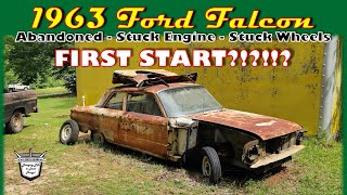 FIRST START?!! 1963 Ford Falcon RESCUE & REVIVAL - Will a STUCK Engine & Wheels Be a PROBLEM?