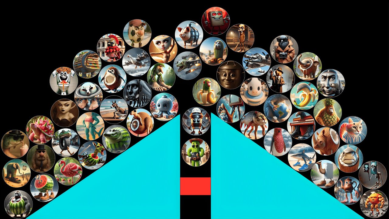 ALL 55 Italian Brainrot Characters Marble Race – Who Will Win ? Round 57