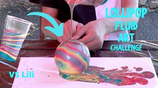 LOLLIPOP Fluid Art Challenge vs Lili - Acrylic pouring lollipop pouring fluid art challenge