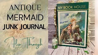SOLD- Mermaid Antique Junk Journal Flip Through by Hyperstamper