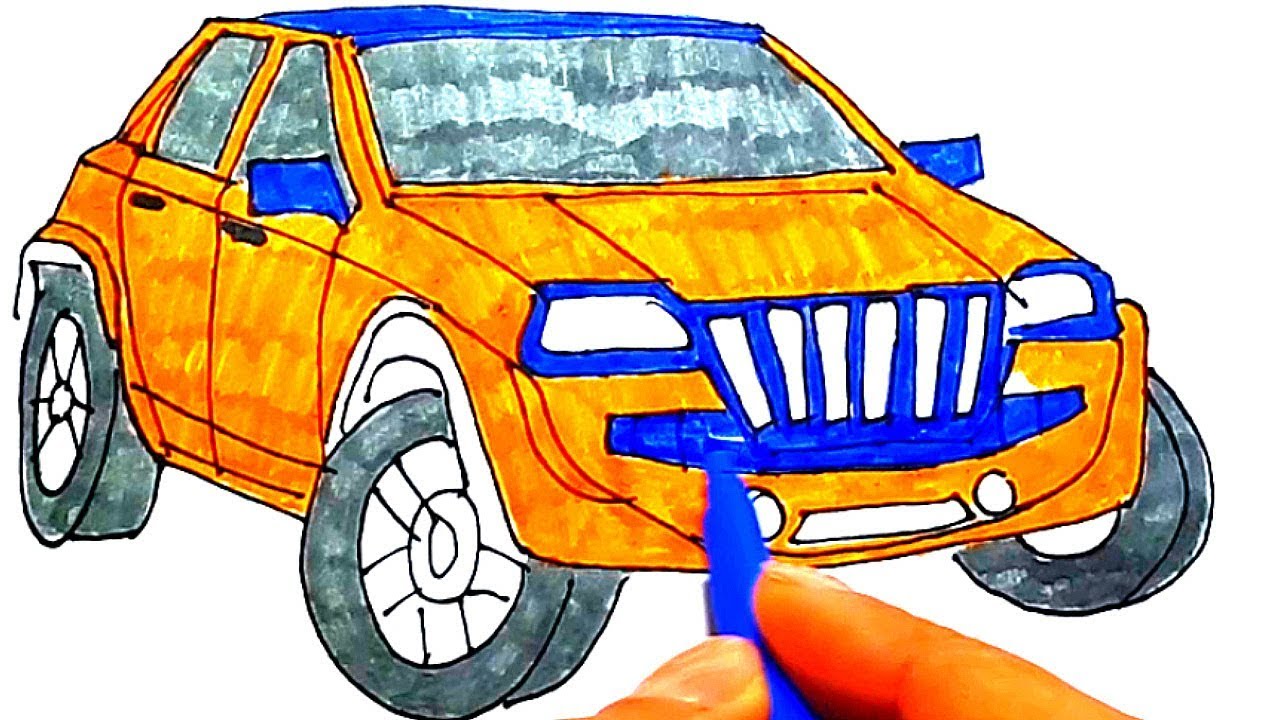 Drawing Jeep How To Draw A Car Coloring Book Fun Painting Youtube