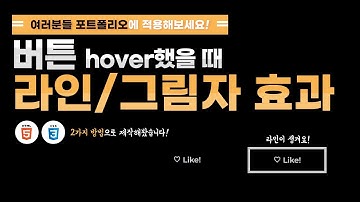 버튼 마우스 오버시 라인과 그림자 효과! 2가지 방법!