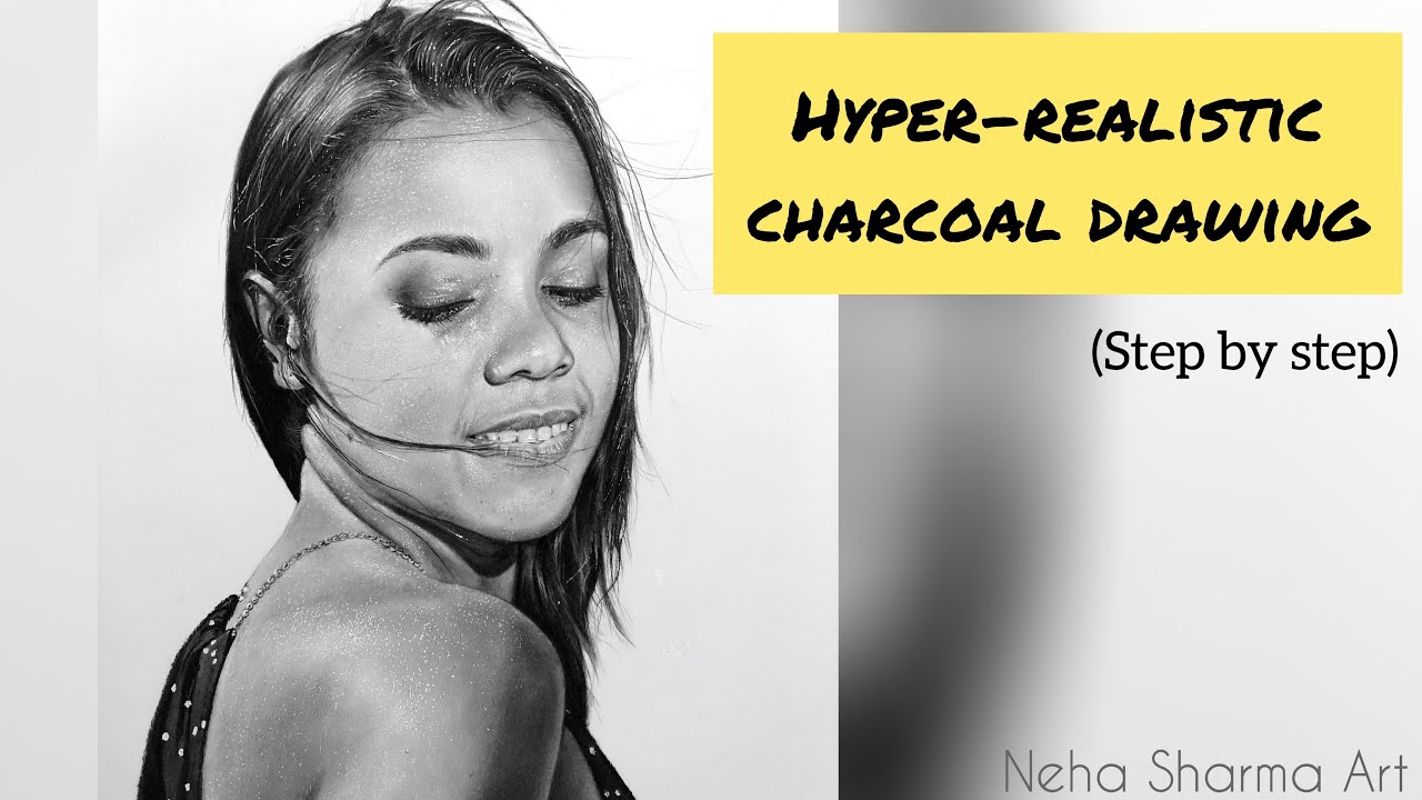 Charcoal Drawing- Heloyze | Step by Step | Neha Sharma Art - YouTube