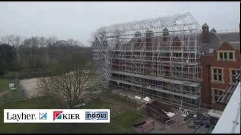 Layher XL Keder Temporary Roof Time Lapse at Tempsford Hall [Kier HQ]