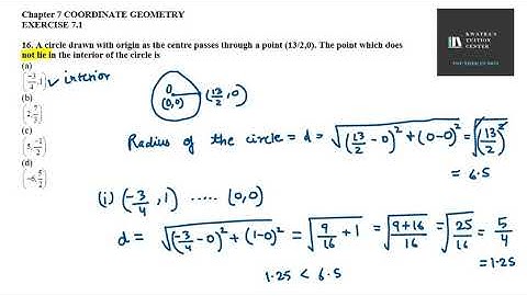16. A circle drawn with origin as the centre passes through a point (13/2,0). The point which does