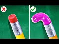 CÓMO COLAR DULCES EN LA ESCUELA || ¡Útiles comestibles DIY! Trucos de comida en clases por 123 GO!