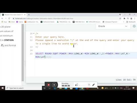 WEATHER OBSERVATION STATION 19 - HACKERRANK SOLUTION || SQL || IN ORACLE
