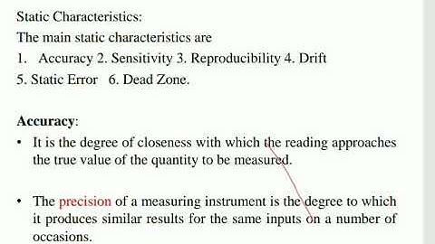 Electrical Measurement & Instrumentation Lecture # 3  ||Static characteristics