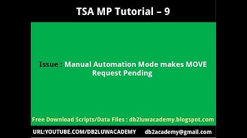 TSA Tutorial Part 9 - Issue: Manual Automation Mode makes MOVE Request Pending