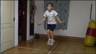Claudio 11 Years Old Makes Quickly Double Jumping With The Rope