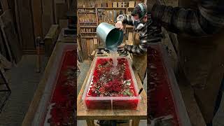 Satisfying Epoxy Resin Rose Table Creation! 🌹🖤 (Watch Till The End)