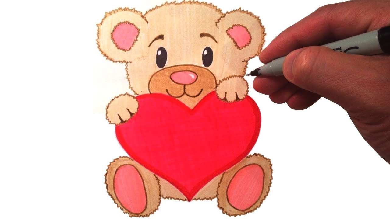 draw-a-teddy-bear-with-a-heart-art-projects-for-kids