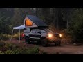 Solo Overnight Truck Camping With Rain And Fog Wolves In The Distance 